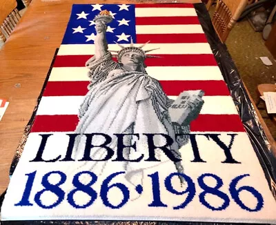 Mohawk Wool Lady Liberty Centennnial 1886-1986 American Flag Area/wall Rug-nwob • $39