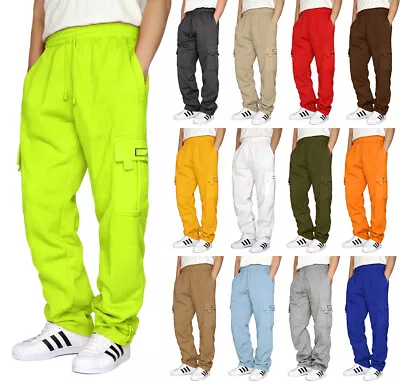 Men's Heavyweight Fleece Cargo Sweatpants S-6XL • $25.95