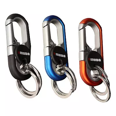 Key Carabiner Mens Zinc Alloy Car Keychain With Double Ring Mini Outdoor Tools • $10.48