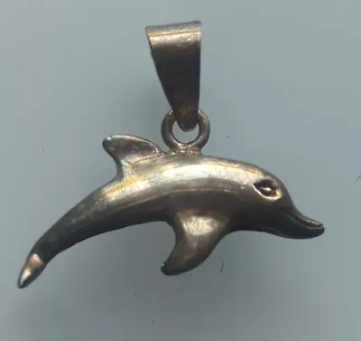 Vintage 925 Sterling Silver Dolphin Pendant • $15