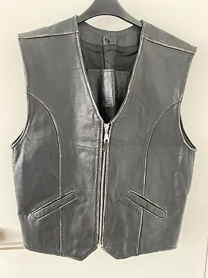 Mens Leather Vest Gilet • £10