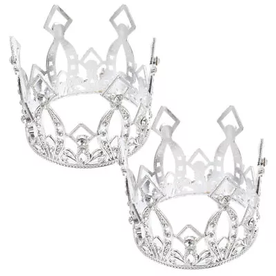 Crown Cake Topper Tiara Cupcake Toppers Mini Queen Headpiece Headdress Decor- • $12.25