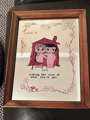 Vintage 1970 Love Is Making The Most Of  Mirror Kim Casali 10.5  X 7.5  • £20