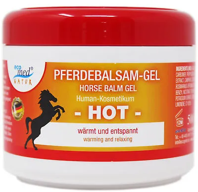 14.00Eur/L) 2x Eco Med Horse Balm Gel HOT Warms Pharmacies Quality 2 X 500ml • £12.07