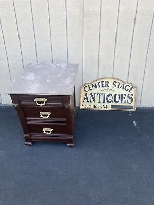 64722 Antique Victorian Marble Top Nightstand End Table Stand • $465