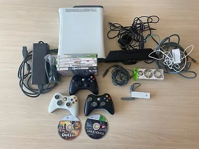 Microsoft Xbox 360 Console With Controllers Kinect Games Intercooler Cords READ • $65