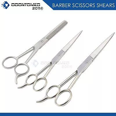 3-Pcs Pro Barber Hair Cutting Scissors Stainless Steel Set Size 5.5  And 6.5  • $8.09