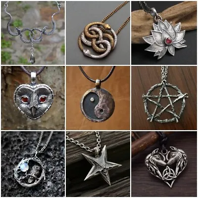 Gothic 925 Silver Vintage Pendant Women Men Necklace Party Band Jewelry Gifts • £4.02