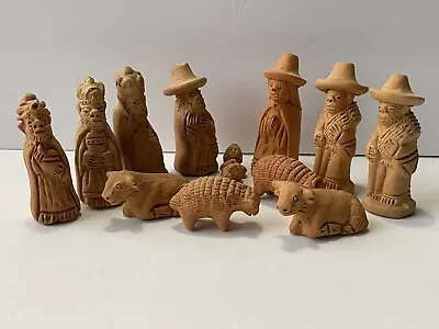 Nativity Set Mini Terra Cotta Clay Pottery Christmas Mexican Peru Folk Art • $29.95