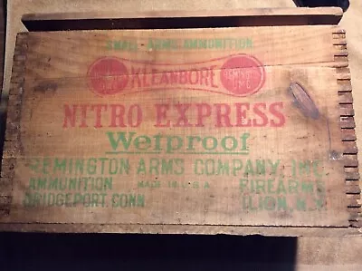 Vintage Remington Nitro Express Small Arms 16ga. Wood Ammo Crate/Box With Cover • $80