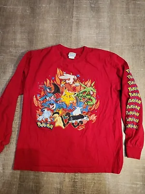 $36 • Buy Vintage 2004 Pokemon Long Sleeve Graphic T-Shirt Official Nintendo Youth M