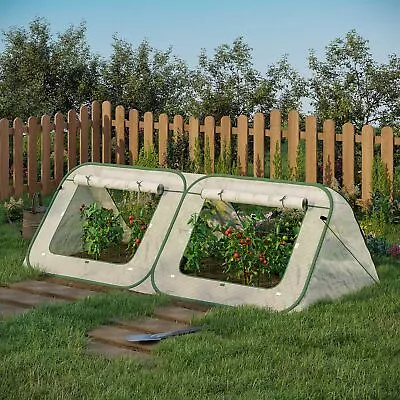 Pop Up Mini Greenhouse W/ Roll Up Doors & Bag Outdoor PE Cover 95  X 47  X 30  • $47.99