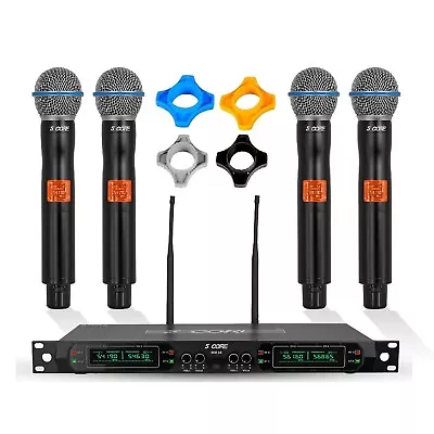 Wireless Microphone System Pro Audio UHF 4 Channel 4 Handheld Metal Dynamic Mic • $139.99