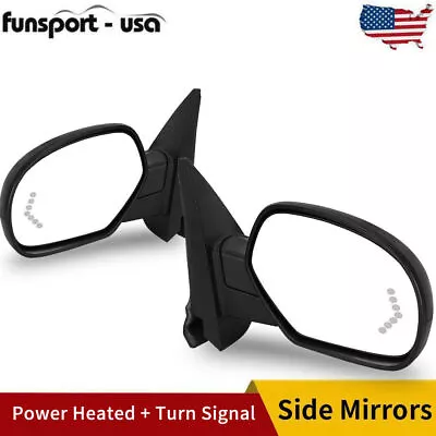 Pair Tow Mirrors For 2007-2013 Chevy Silverado Sierra 1500 2500 Puddle Lights • $89.90