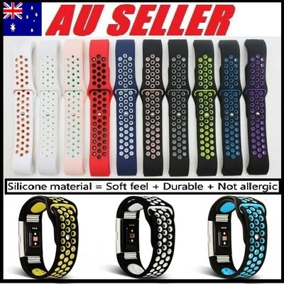 $11.88 • Buy Strap For Fitbit Charge 2 Two-Color Breathable Silicone Wrist Watchband Wearable