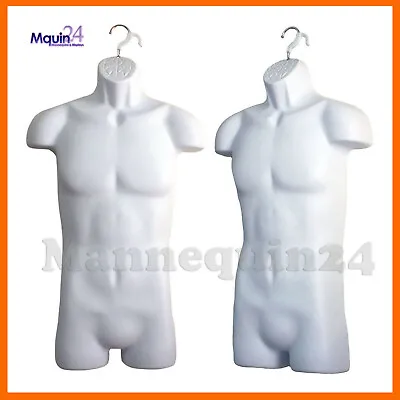 $41.82 • Buy One White Male Mannequin Dress Torso Display Size S-M Clothing Hanging Men Form 