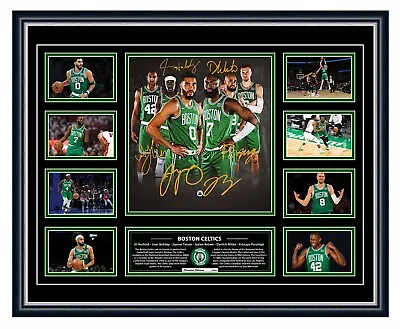 Boston Celtics Nba Jayson Tatum Jaylen Brown Holiday Signed Framed Memorabilia • $129.99