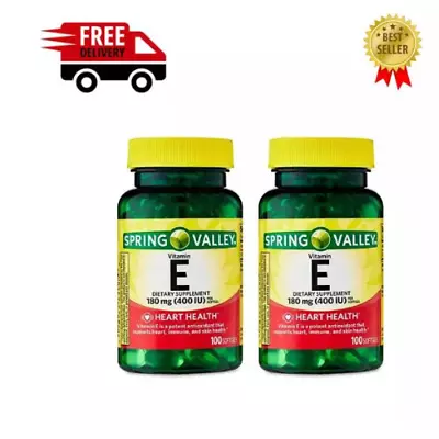 Spring Valley Vitamin E Supplement 400IU Twin Pack 200 Softgel Capsules • $13.50