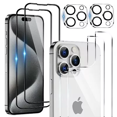 2X For IPhone 15 14 13 Pro Max Tempered Glass Back Screen Lens Camera Protector • $8.85