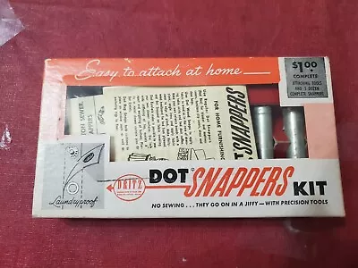 Vintage 1949 Dritz Dot Snappers Kit DIY Clothing Snap Replacement Parts Dresses • $14.97