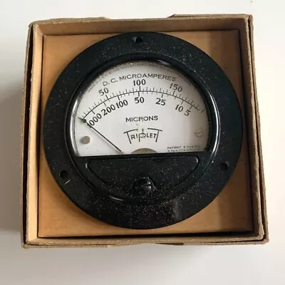 Vintage Triplet 321T Ammeter Panel Meter Gauge Unused In Box • $19
