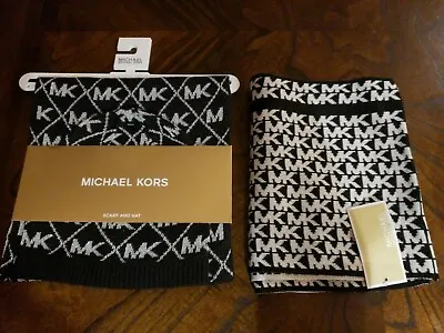 Michael Kors MK Signature LOGO Unisex Choose: Scarf Gloves Hat Black White Camel • $39.99