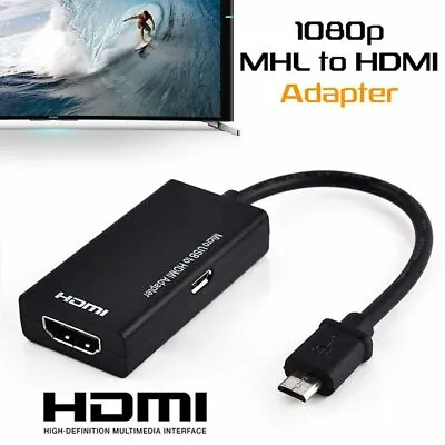 Micro USB Male To HDMI Female Adapter Cable Cord For Android Smartphon Tablet TV • $12.49