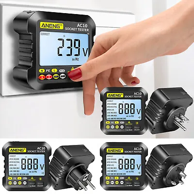 Electric Outlet Tester Socket Circuit Polarity Voltage Detector UK Plug 90-250V • £11.49