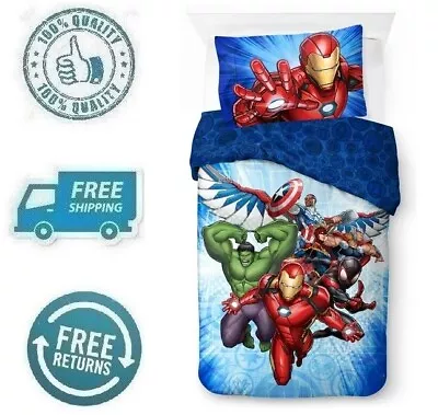 New Avenge Kids Boy Reversible Soft Microfiber Comforter Pillowcase 2pc Set Twin • $59.99