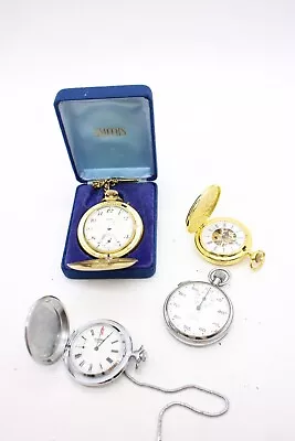 F X4 Vintage Gents Top Wind Running Pocket Watches Inc Stop Watch Sekonda Etc • £6.50