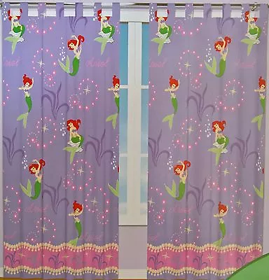 £37.82 • Buy ~ Disney Princess - ARIEL LITTLE MERMAID READY TO HANG TAB TOP CURTAINS BLINDS