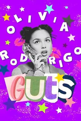 Olivia Rodrigo Guts Poster 2023 Canvas Wall Decor Christmas Gift • £12.35