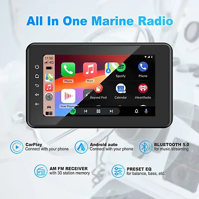 8  Marine Multimedia Player CarPlay Android Touchscreen For ATV Boat Golf Cart • $204.55