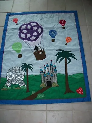 Disney Mickey Mouse Epcot Spaceship Earth Castle Quilt Or Throw Lap Quilt • $35