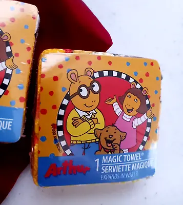 New Arthur Magic Towel Washcloth New PBS Kids Expands In Water Set Of 2 • $3.99