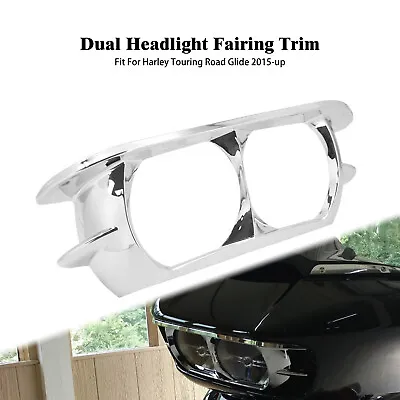 Motorcycle Chrome Headlight Trim Cover Bezel Fit For Harley Road Glide 2015-2021 • $19.94