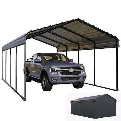 12 X 20 Ft Outdoor Carport Heavy Duty Gazebo Garage Car Shelter Shade W/Sidewall • $1229.99