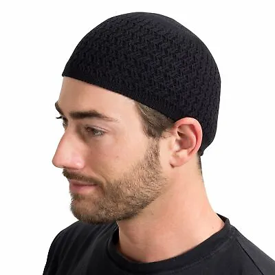 Stretchy Zigzag Knit Cotton Kufi Beanie Hat • $13.95