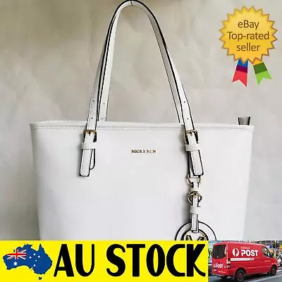Large Capacity Black White PU Leather Tote Shoulder Bag Handbag Women 43x26x15cm • $9.99