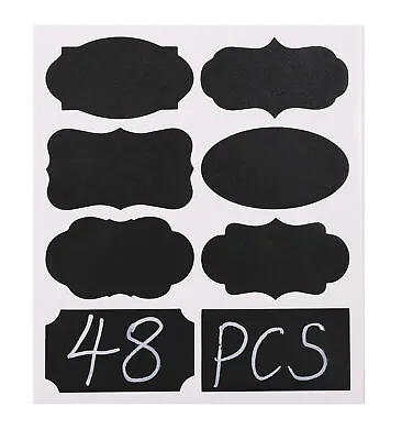 $5.68 • Buy 48pcs Chalkboard Blackboard Stickers Decals Craft Kitchen Chalk Board Jar Labels