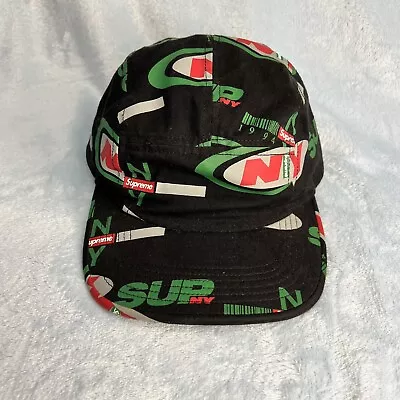 Supreme NY Camp Cap Hat Mens Black Red Green AOP 5 Panel Adjustable • $58.88