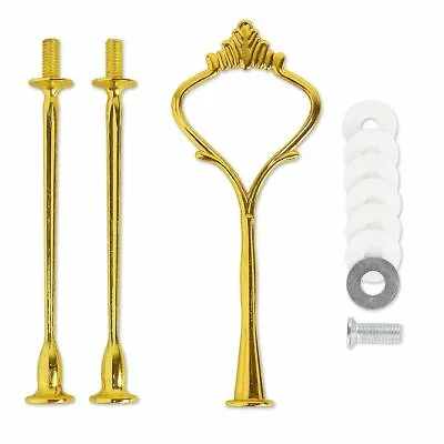 1 Set 3 Tier Handle Fittings Gold Silver For Tea Shop Room Hotel Cake Plate Stan • £3.69