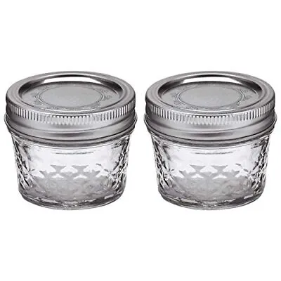 $11.40 • Buy 4oz Quilted Jelly Ball Mason Jars With Lids & Bands For Jams Jelly Sauce, 2 Pack