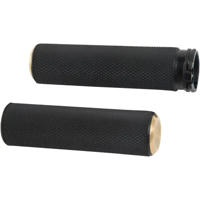 Arlen Ness Fusion Brass Knurled Hand Grips Harley Dual Cable Throttle 76-Up • $62.95