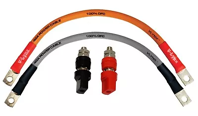 Vlynx 4 Gauge 12 Inch Battery Cables 4 AWG 100% OFC Copper And Panel Posts K4-12 • $17.97