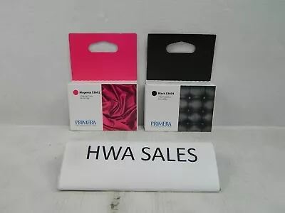 Lot Of 2 Genuine Primera 53602 & 53604 Magenta & Black Ink Cartridges - NEW • $43.99