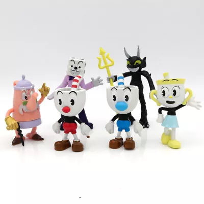 6pcs Cuphead Mugman Mecup PVC Action Figure Toys Cake Topper Figurines Decor AU • $26.53