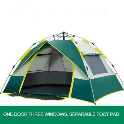 3-4 Man Full Automatic Instant Pop Up Camping Tent Family Outdoor Hiking Shelter • £35.69