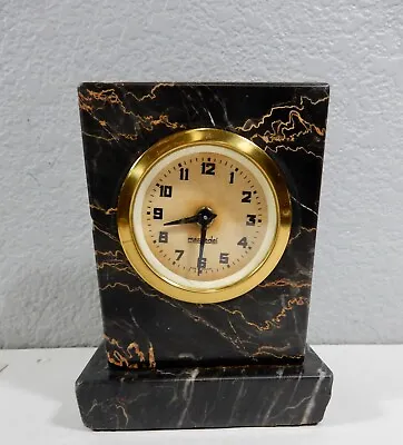 Vintage Mercedes Marble Mantel Clock Germany Good Working 5 Inches Tall • $29.99