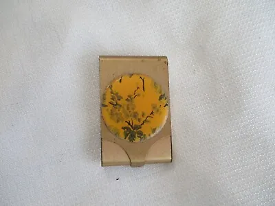 Vintage  Gold Tone  Match Box Holder  Hinged Brass ?  Flowers 2.5x1.75  • $6.36